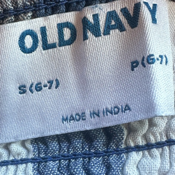 Old Navy Blue Gingham Tiered Tie Back Midi Dress Size 6-7 - Picture 6 of 6